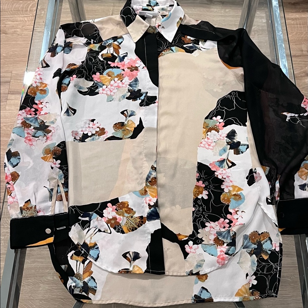 Floral Print Long Sleeve Blouse